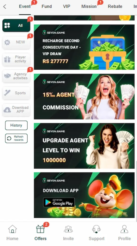 seven game promotions